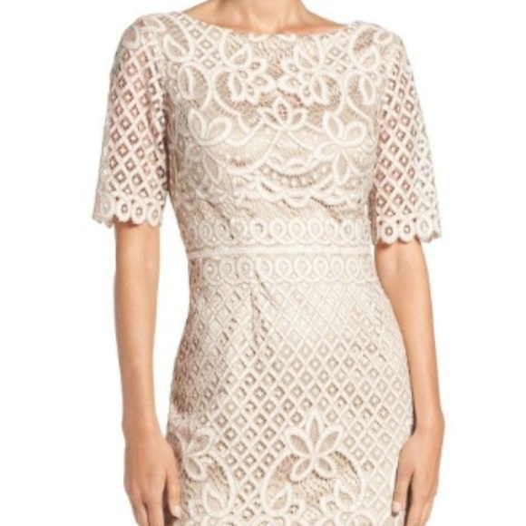 ivory lace sheath dress
